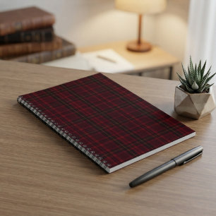 Elegante Bourgondische Tartan Notitieboek