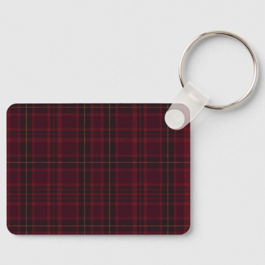 Elegante Bourgondische Tartan Sleutelhanger (Voorkant)