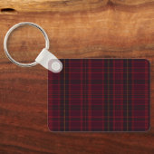 Elegante Bourgondische Tartan Sleutelhanger (Achterkant)