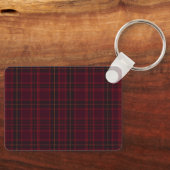 Elegante Bourgondische Tartan Sleutelhanger (Voorkant)