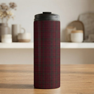 Elegante Bourgondische Tartan Thermosbeker