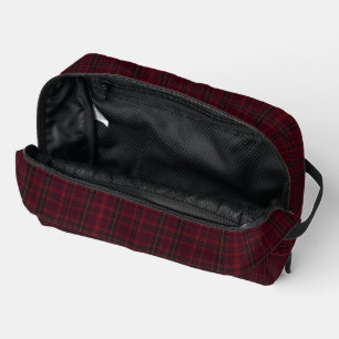 Elegante Bourgondische Tartan Toilettasje