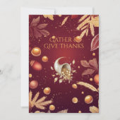 Elegante Bourgondische Thanksgiving & Oogst Cornuc Kaart (Voorkant)