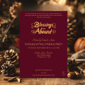 Elegante Bourgondische Thanksgiving & Oogst Cornuc Kaart