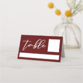 Elegante Bourgondische typografie Avond bruiloft Plaatskaartje (Voorkant)