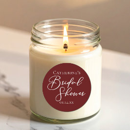 Elegante Bourgondische Vrijgezellenfeest Party Cus Ronde Sticker