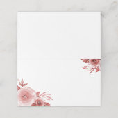 Elegante Bourgondische Waterverf Rozen Bruiloft Plaatskaartje (Buitenkant ongevouwen)