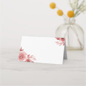 Elegante Bourgondische Waterverf Rozen Bruiloft Plaatskaartje (Voorkant)