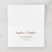 Elegante Bourgondische Waterverf Rozen Bruiloft Plaatskaartje (Binnenkant ongevouwen)