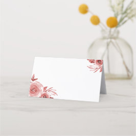 Elegante Bourgondische Waterverf Rozen Bruiloft Plaatskaartje