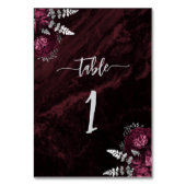 Elegante Bourgondische zilveren bloemenbruiloft Kaart (Achterkant)