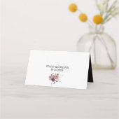 Elegante Bourgondische zomer bloemenbruiloft plaat Plaatskaartje (Achterkant)