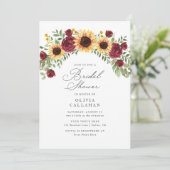 Elegante Bourgondische Zonnebloem Bloemen Vrijgeze Kaart (Staand voorkant)