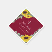 Elegante Bourgondische Zonnebloem doop Servet (Hoek)