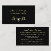 Elegante Boutique Black en Gold Diamond Sparkles Visitekaartje (Voorkant / Achterkant)