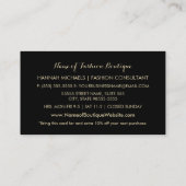 Elegante Boutique Black en Gold Diamond Sparkles Visitekaartje (Achterkant)