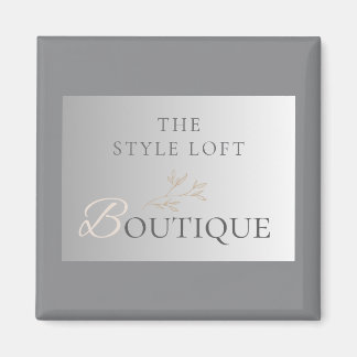 Elegante Boutique Blad Logo voor Moderne Branding Magneet
