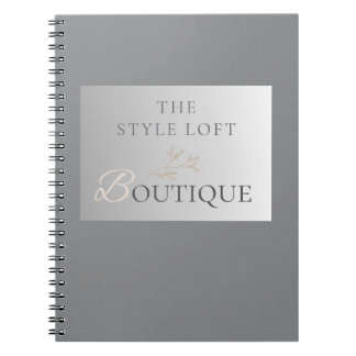 Elegante Boutique Blad Logo voor Moderne Merkident Notitieboek