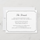 Elegante Bow All-in-One Zwart & Wit Fotobruiloft Kaart (Achterkant)