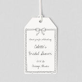 Elegante Bow Border Hand getrokken Chic Vrijgezell Cadeaulabel