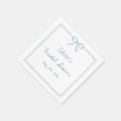 Elegante Bow Border Hand getrokken Chic Vrijgezell Servet (Hoek)