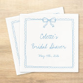 Elegante Bow Border Hand getrokken Chic Vrijgezell Servet