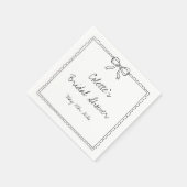 Elegante Bow Border Hand getrokken Chic Vrijgezell Servet (Hoek)
