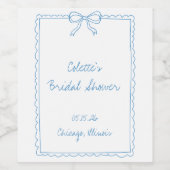 Elegante Bow Border Hand getrokken Chic Vrijgezell Wijn Etiket (Enkel label)