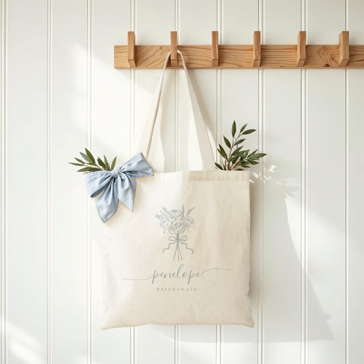 Elegante Bow Bouquet Gepersonaliseerde Bruids Part Tote Bag