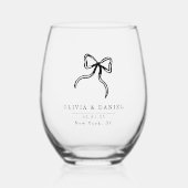 Elegante Bow Bruiloft gunst Glas (Voorkant)
