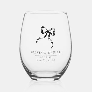 Elegante Bow Bruiloft gunst Glas