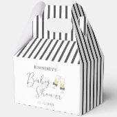 Elegante Bow Champagne Sip & See Baby shower Bedankdoosjes (Voorkant)