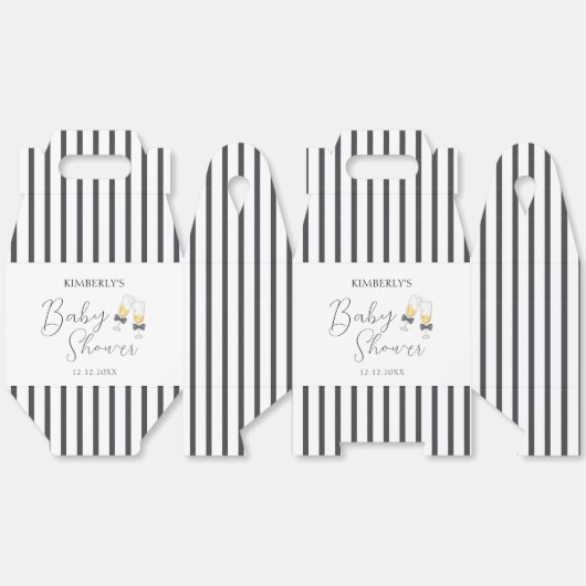 Elegante Bow Champagne Sip & See Baby shower Bedankdoosjes (Ongevouwen)