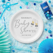 Elegante Bow Champagne Sip & See Baby shower Papieren Bordje (Feest)