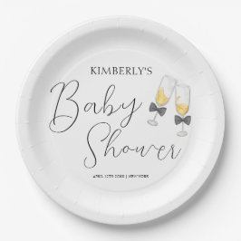 Elegante Bow Champagne Sip & See Baby shower Papieren Bordje