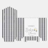 Elegante Bow Champagne Stripe Sip & See Baby showe Bedankdoosjes (Ongevouwen)
