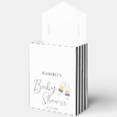 Elegante Bow Champagne Stripe Sip & See Baby showe Bedankdoosjes (Open)