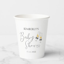 Elegante Bow Champagne Stripe Sip & See Baby showe Papieren Bekers