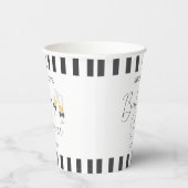 Elegante Bow Champagne Stripe Sip & See Baby showe Papieren Bekers (Rechts)