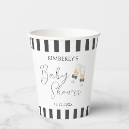 Elegante Bow Champagne Stripe Sip & See Baby showe Papieren Bekers