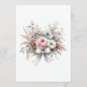 Elegante Bow Floral Baby shower Mom-to-Be Advieskaart (Achterkant)