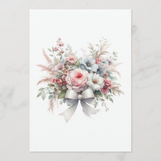 Elegante Bow Floral Baby shower Mom-to-Be Advieskaart (Achterkant)