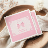 Elegante Bow Floral Fancy ONE Girl 1st Birthday Servet