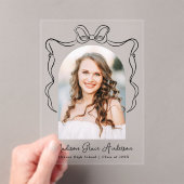 Elegante Bow Foto Acryl Afstuderen Aankondiging (Insitu (Draagbaar))