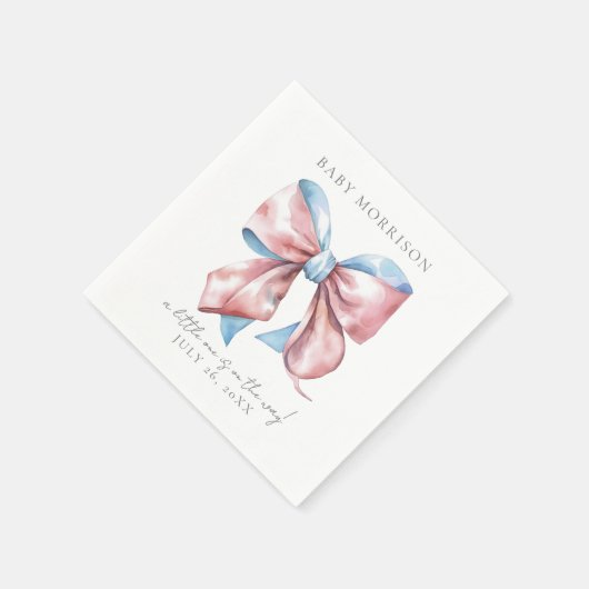 Elegante Bow Gender Reveal Servet (Hoek)
