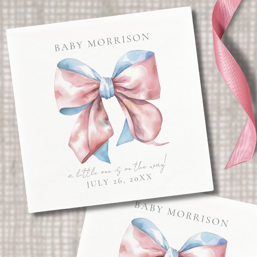 Elegante Bow Gender Reveal Servet