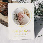 Elegante Bow Gold Folie Geboorteaankondiging Folie Uitnodiging