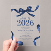 Elegante Bow Graduation Party Acryl Uitnodigingen (Insitu (Draagbaar))