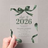 Elegante Bow Graduation Party Acryl Uitnodigingen (Insitu (Draagbaar))