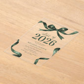 Elegante Bow Graduation Party Acryl Uitnodigingen (Laagn)